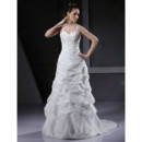 Designer A-Line Spaghetti Straps Court Train Satin Wedding Dress