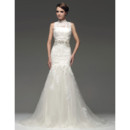 Chic Modern Mermaid/ Trumpet Strapless Chapel Train Wedding Dress