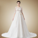 Classic Empire Waist Sweetheart Chapel Train Wedding Dress with Jackets