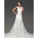 Designer Modern A-Line Straps Chapel Train Organza Wedding Dress