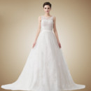 Affordable Classic A-Line Court Train Organza Wedding Dress