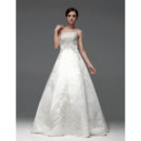 Inexpensive A-Line Strapless Sleeveless Floor Length Wedding Dress