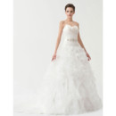 Inexpensive Gorgeous Ball Gown Sweetheart Court Train Wedding Dress