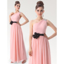 Discount One Shoulder Long Chiffon Bridesmaid Dress for Maid of honour