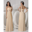 Elegant Sheath Sweetheart Long Chiffon Evening Prom Dress for Women