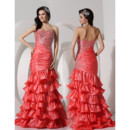 Beautiful Mermaid Sweetheart Sweep Train Satin Prom Evening Dress