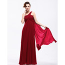 Best Elegant Empire Waist One Shoulder Chiffon Long Prom Evening Dress for Sale