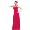 Women's Designer One Shoulder Chiffon Sheath Floor Length Prom Evening Dress for Sale