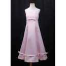 Custom A-Line Spaghetti Straps Long Satin Little Girls Party Dress