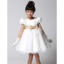 Adorable Princess Ball Gown Short Satin Little Girls Party Dress