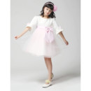 Kids Princess Half Sleeves Knee Length Little Girls Party Dress
