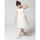 Kids Princess A-Line Knee Length Ruffle Little Girls Party Dress