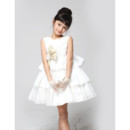 A-Line Short Taffeta Tiered First Communion/ Flower Girl Dress