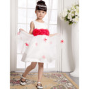 Beautiful A-Line Short Satin Little Girls Pageant Party Dress