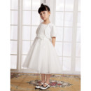 Little Girls Lovely A-Line Knee Length Satin First Communion/ Flower Girl Dress