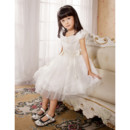 Knee Length Organza First Communion/ Flower Girl Dress for Weding