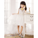 Little Girls Spaghetti Straps High Low Organza Flower Girl Dress for Weding