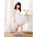 Ball Gown Spaghetti Straps Short Tulle Little Girls Wedding Party Dress