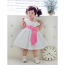 A-Line Cap Sleeves Knee Length Flower Girl Party Dress for Wedding