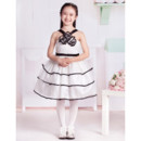 Little Girls Stunning Ball Gown V-Neck Knee Length Flower Girl Dress