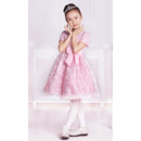 Princess Lovely Lace Short Sleeves Knee Length Little Girls Party/ Pageant Dress