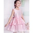 Pretty A-Line Round/ Scoop Short Satin Little Girls Party/ Pageant Dress