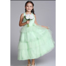 Little Girls Pretty Halter Tea Length Satin Easter Dress/ Flower Girl Dress