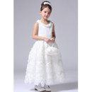 Little Girls Pretty Ankle Length Floral First Communion/ Flower Girl Dress