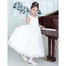 Little Girls Lovely Tea Length Organza First Communion/ Flower Girl Dress