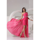 Elegant Sheath One Shoulder Short/ Mini Chiffon Prom Evening Dress for Women