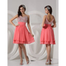 Sexy A-Line Sweetheart Short/ Mini Chiffon Homecoming Party Dress for Girls