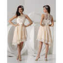 Pretty A-Line Knee Length High Low Chiffon Homecoming Party Dress