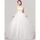 Custom Modern Ball Gown Applique Sweetheart Floor Length Satin Wedding Dress