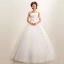 Modern Ball Gown Strapless Floor Length Organza Dress for Winter Wedding