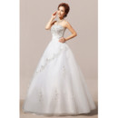 Elegant Modern Beaded Ball Gown Strapless Floor Length Organza Wedding Dress