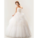 Discount Gorgeous Strapless Organza Ball Gown Floor Length Wedding Dress