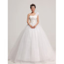 Modern Organza One Shoulder Ball Gown Floor Length Dress for Spring Wedding