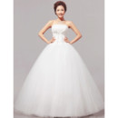 Discount Classic Modern Ball Gown Strapless Floor Length Satin Wedding Dress