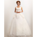 Cheap Modern V-Neck Organza Ball Gown Floor Length Dress for Spring Wedding