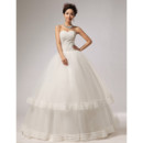 Custom Gorgeous Floral Ball Gown Sweetheart Floor Length Organza Wedding Dress