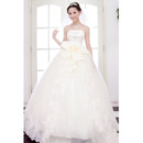 Custom Beautiful Elegant Ball Gown Strapless Floor Length Beaded Wedding Dress