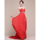 Discount Custom Chiffon Sweetheart Sweep Train Column Prom Evening for Women