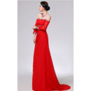 Elegant Off-the-shoulder Long Sleeves Chiffon Prom Evening for Women