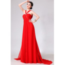 Beautiful Sheath V-Neck High Waist Chiffon Floor Length Prom Evening Dress for Women