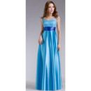 Stylish Satin A-Line High Waist Floor Length V-Neck Evening/ Prom Dress for Women