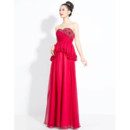 Beautiful Chiffon Sweetheart Column Floor Length Prom Evening Dress for Women