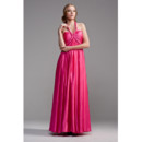 Beautiful Halter Empire Floor Length Satin Evening Dress for Women