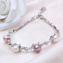 Affordable Elegant Multicolor 6.5 - 8.5mm Freshwater Off-Round Pearl Bracelet