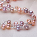 Affordable Multicolor 6 - 7mm Freshwater Off-Round Pearl Bracelet
