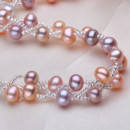 Affordable Multicolor 6 - 7mm Freshwater Off-Round Pearl Bracelet